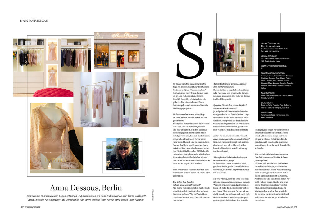 Anna Dessous im Sous-Magazin 2021